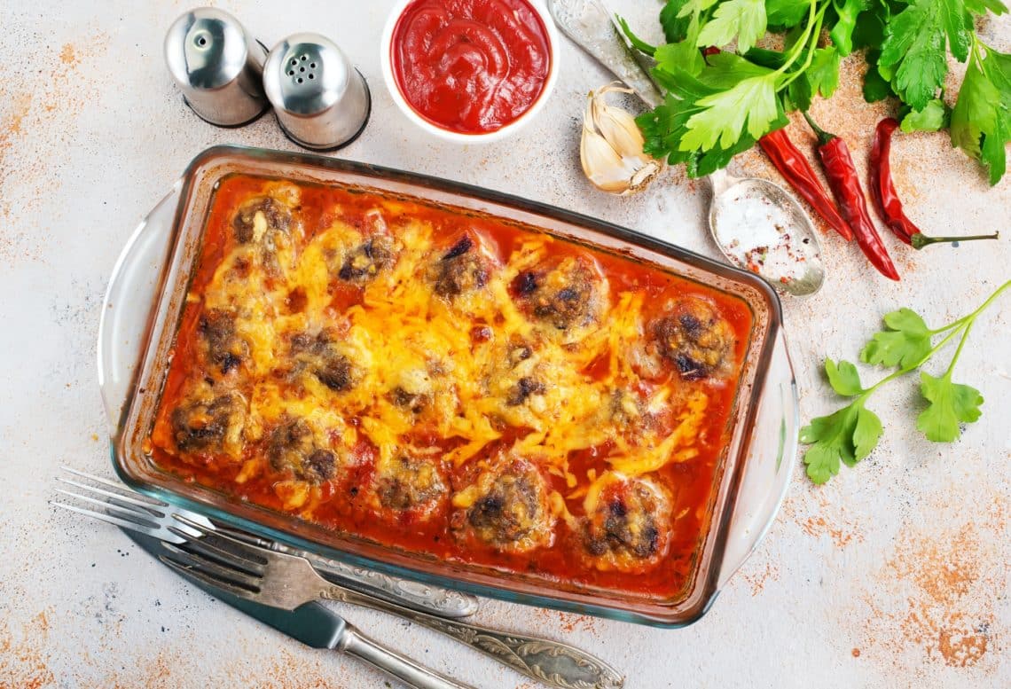 Meatball And Balsamic Beetroot Bake