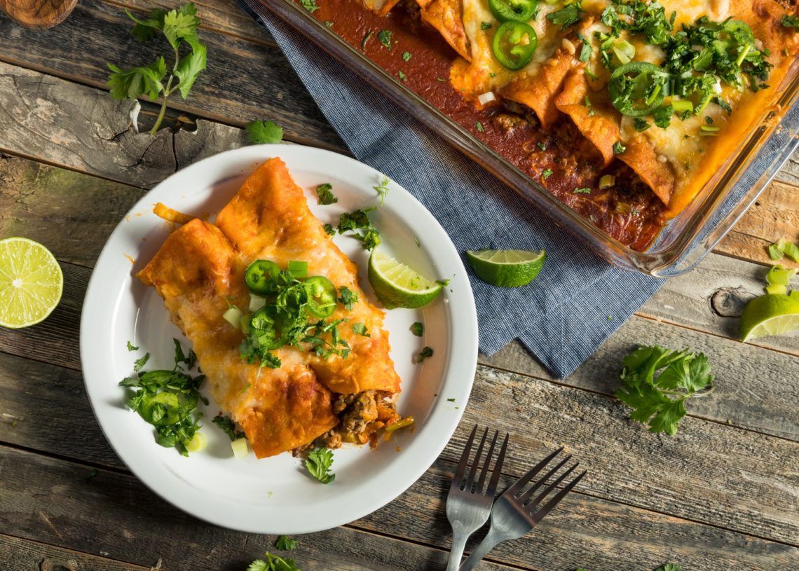 Homemade Beef Enchiladas With Red Sauce