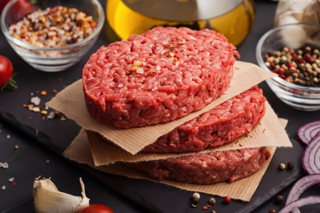 Homemade Raw Organic Minced Beef Meat Steak
