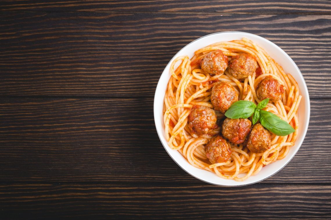 Spaghetti Marinara With Pork Meatballs