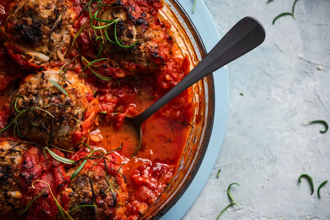 Turkey Quinoa Meatballs With Roasted Tomatoes