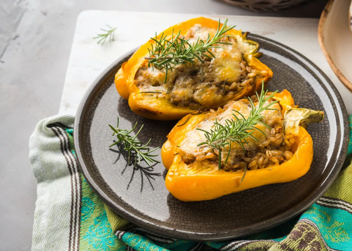 Bell Peppers Stuffed With Barley And Meat