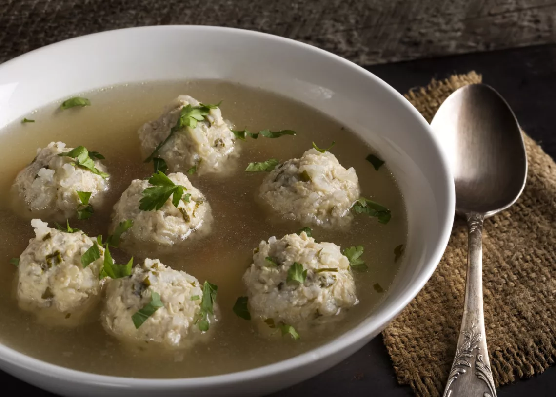 Romanian Traditional Soup With Meatballs