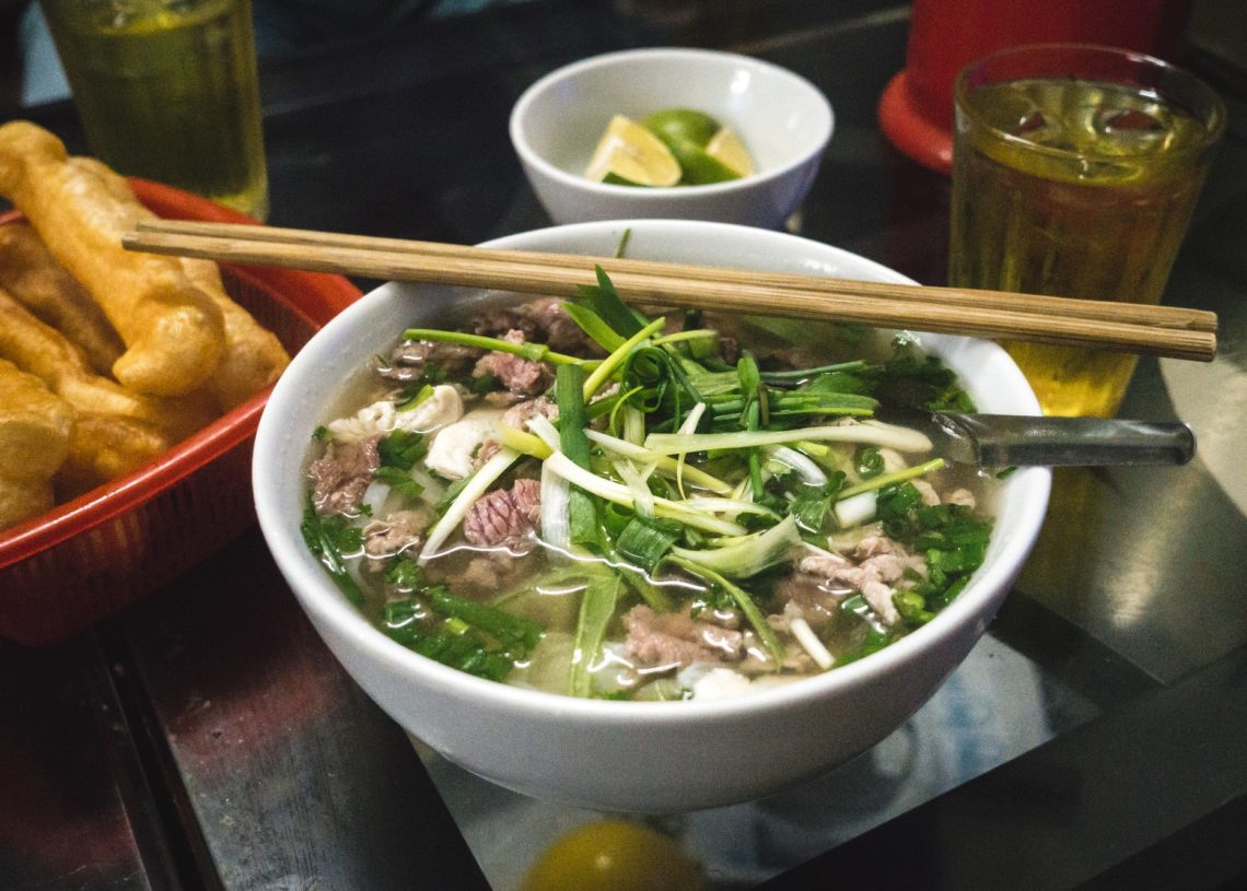 Traditional Vietnamese Pho Bo Noodle Soup