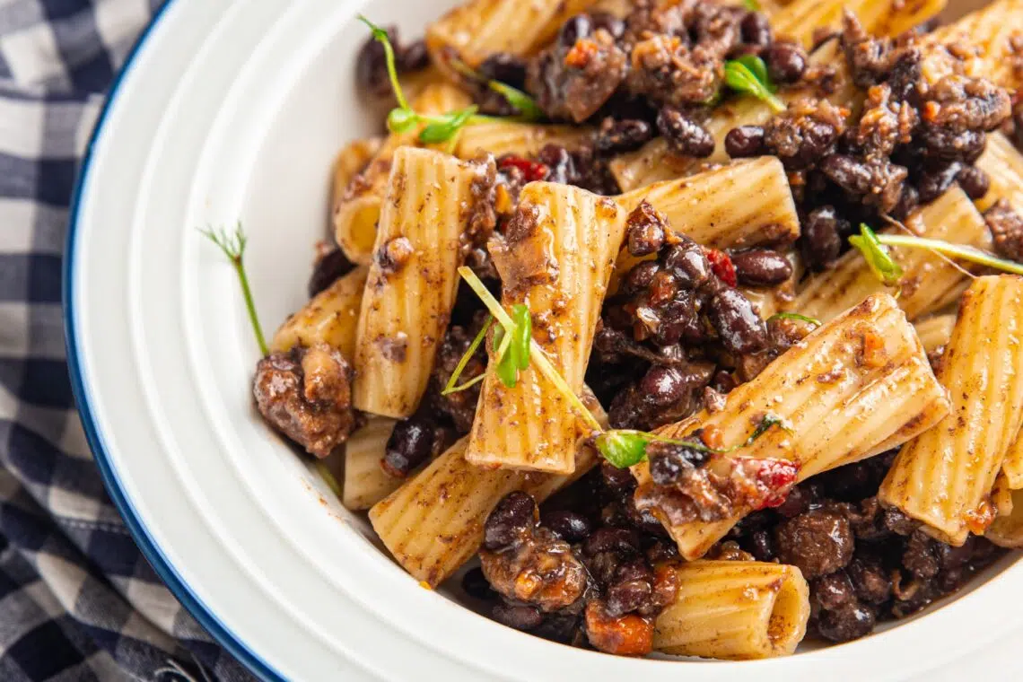 Rigatoni Pasta With Minced Lamb And Beef