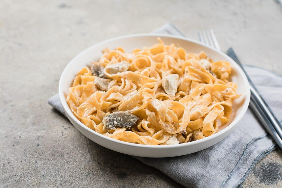 Pappardelle Pasta With Creamy Mushroom Sauce