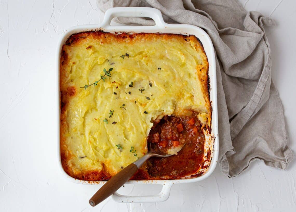 Traditional British Dish Shepherd S Pie Casserole From Above 1