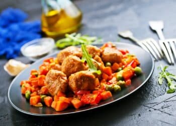 Simple Chicken Meatballs With Asian Vegetables