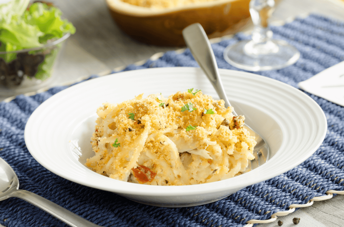 Easy And Healthy Chicken Tetrazzini Served On The Table