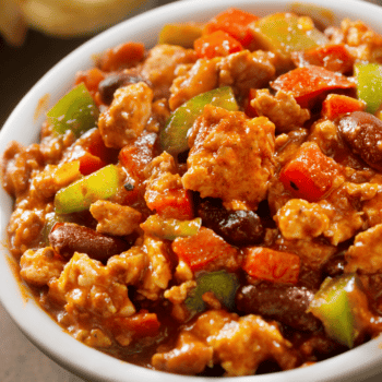 Satisfying And Easy Turkey Chili In A White Bowl