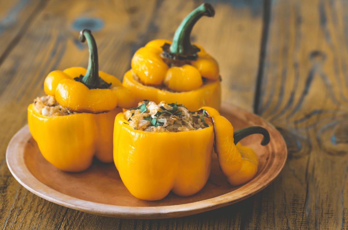 Turkey And Quinoa Stuffed Bell Peppers