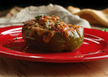 Mixed Herbs And Turkey Stuffed Bell Peppers