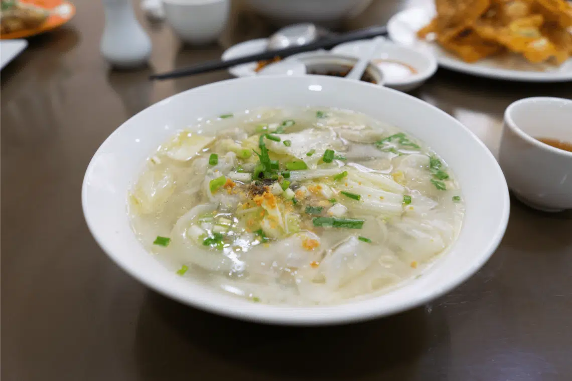 Shrimp And Pork Dumpling Noodle Soup
