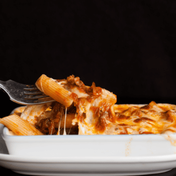 Baked Penne With Minced Lamb in a Herb Tomato Sauce