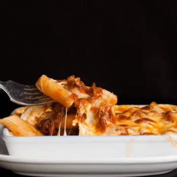 Baked Penne With Minced Lamb In A Herb Tomato Sauce