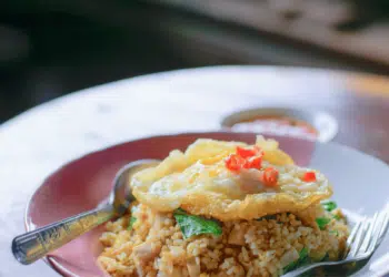 Ginger And Soy Pork Fried Rice With Fried Egg