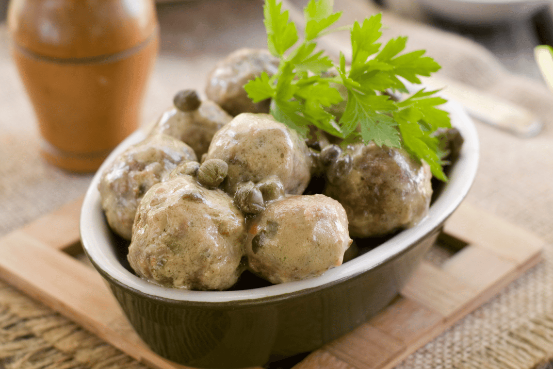 Delightful Sweet Chilli Carbonara Meatballs With Rice and Peas