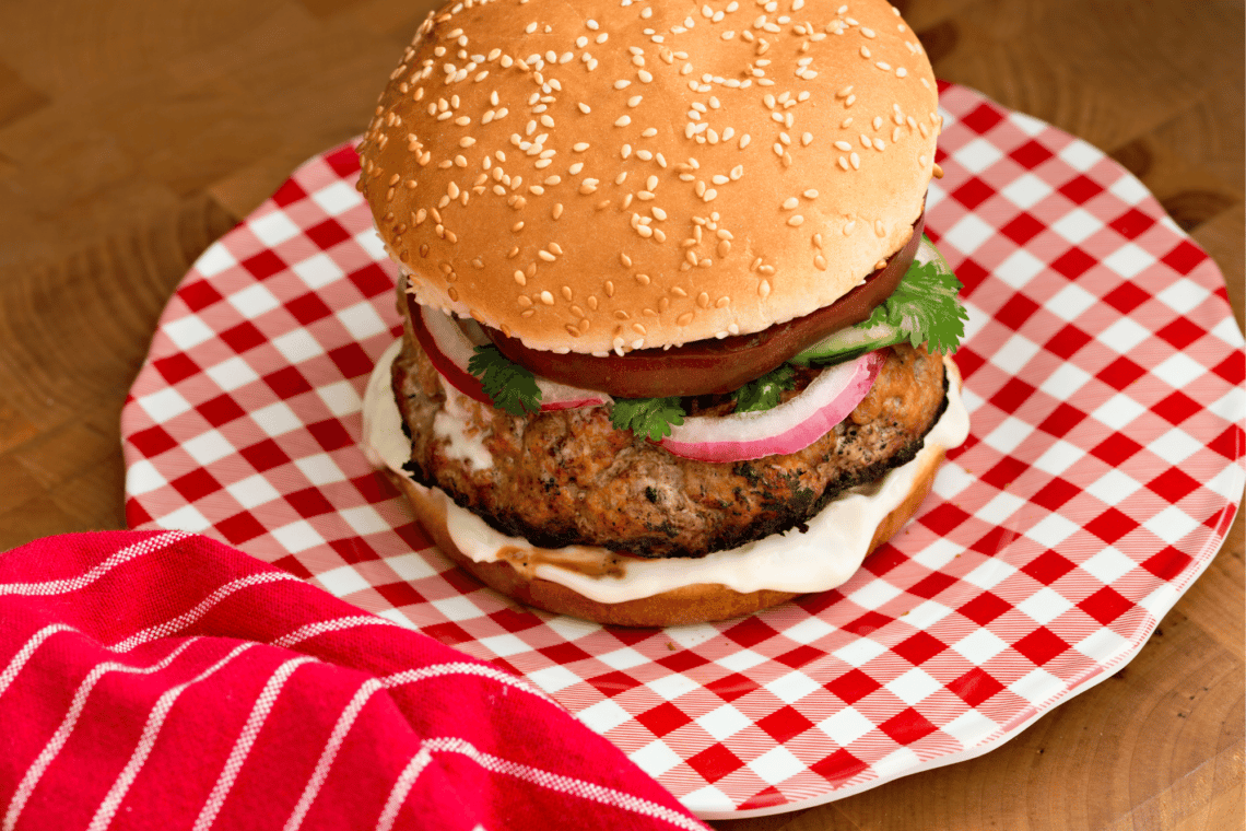 Turkey Burger Stuffed With Bell Peppers