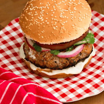Turkey Burger Stuffed With Bell Peppers