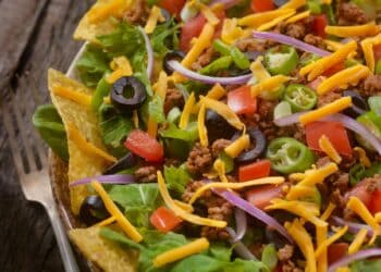 Easy Gluten-Free Taco Salad Recipe With Fork On The Side
