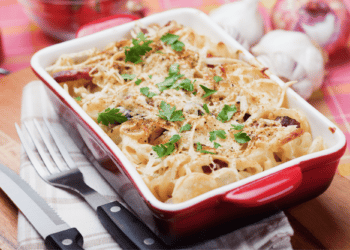 Creamy Baked Pasta With Turkey, Parmesan And Bacon