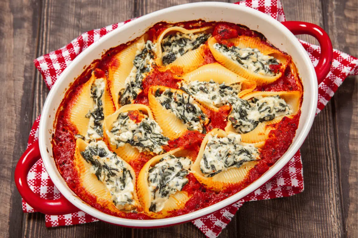 Heavenly Spinach And Cheese Stuffed Shells