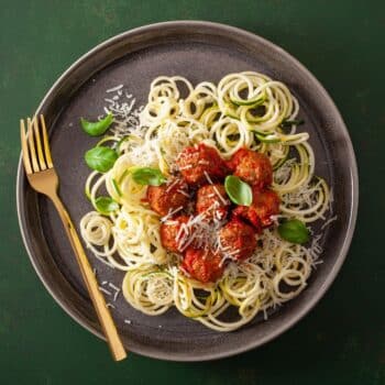 Healthy Turkey Meatballs with Zucchini Spaghetti