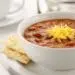 Quick And Easy Homemade Chili Served With Crackers