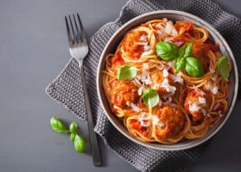 My Top Secret Spicy Meatballs With Spaghetti Recipe Served On A Plate