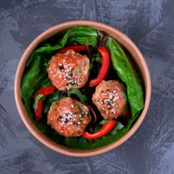 15-Minute Delicious Thai Turkey Meatballs Served In A Bowl