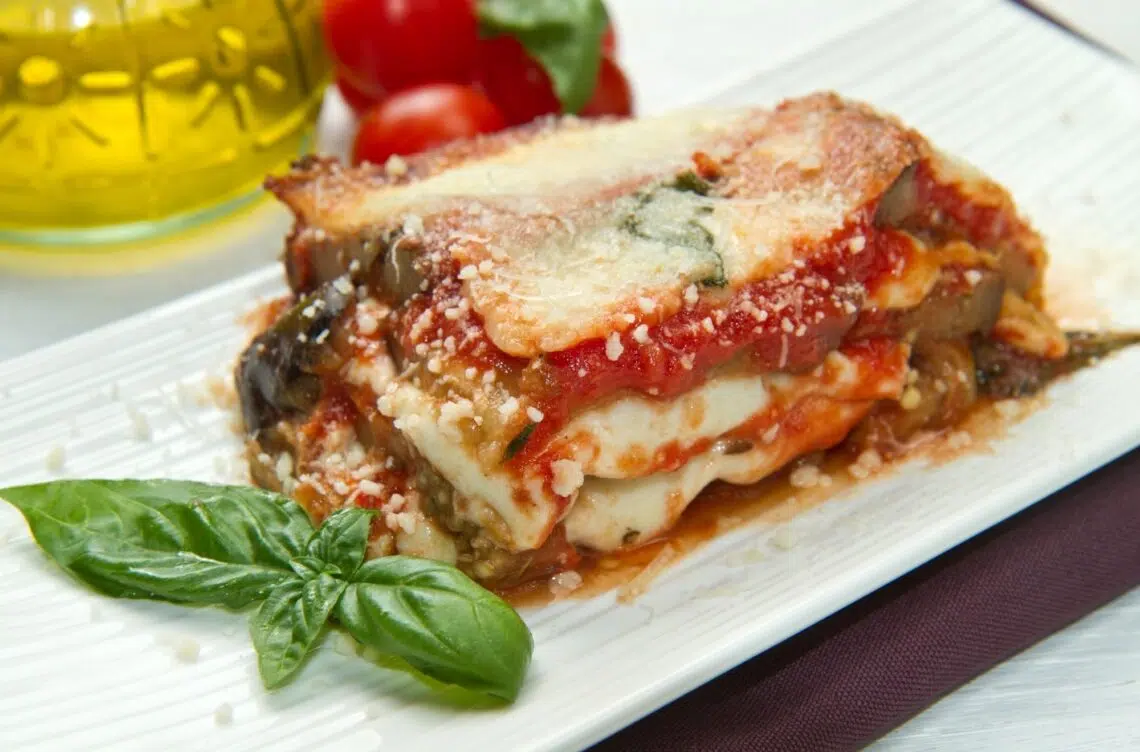 A Slice Of Heavenly Low-Carb Lasagna With Basil On The Side
