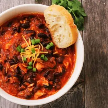 Delicious Turkey Chili With Toasted Bread On Top