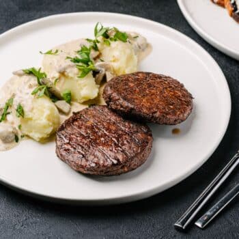 Hamburger Steak Recipe With Warm Mashed Potato