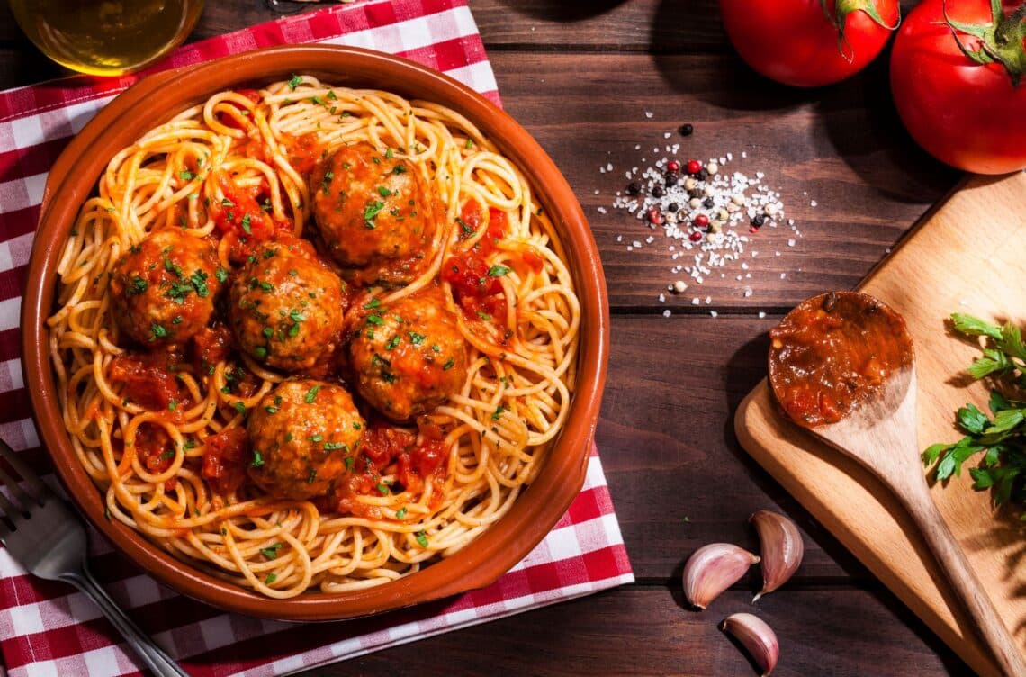 The Best Spaghetti Sauce With Meatballs With Tomatoes And Garlic