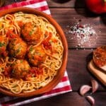 The Best Spaghetti Sauce With Meatballs With Tomatoes and Garlic