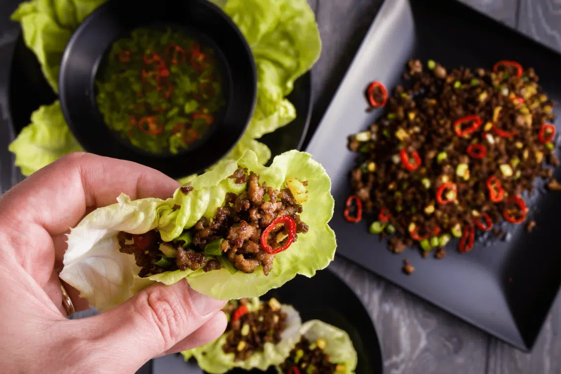 Authentic Indonesian-Style Beef Lettuce Wraps