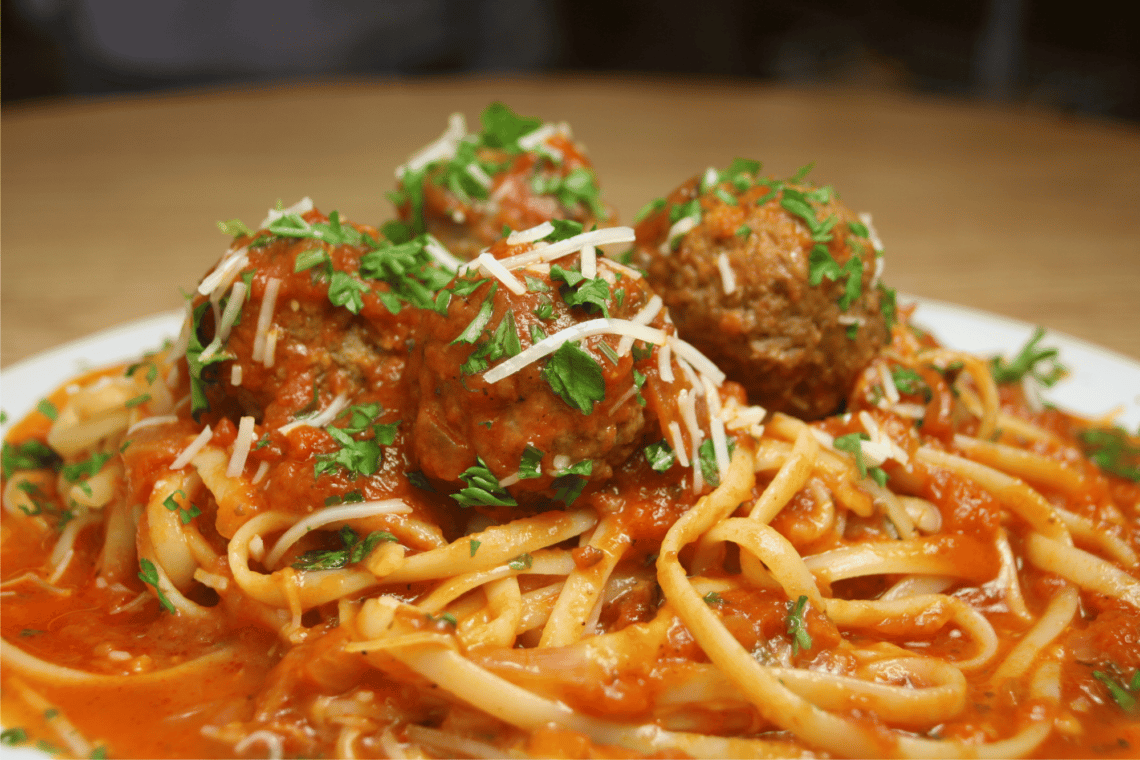 Authentic Latin American Style Spaghetti and Meatballs With Tomatillo Sauce