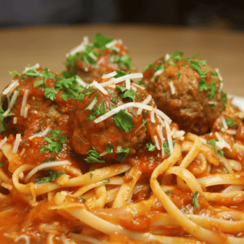 Authentic Latin American Style Spaghetti and Meatballs With Tomatillo Sauce