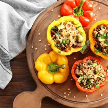 Hearty Quinoa Stuffed Bell Peppers And Eggplant Recipe