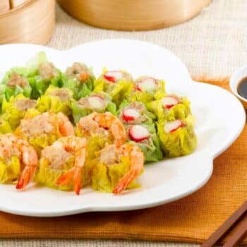 Delicious Authentic Chinese Dim Sum Recipe Served With Soy Sauce And Sesame Oil