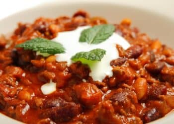 .Easy Slow Cooker Turkey And 2-Bean Chili