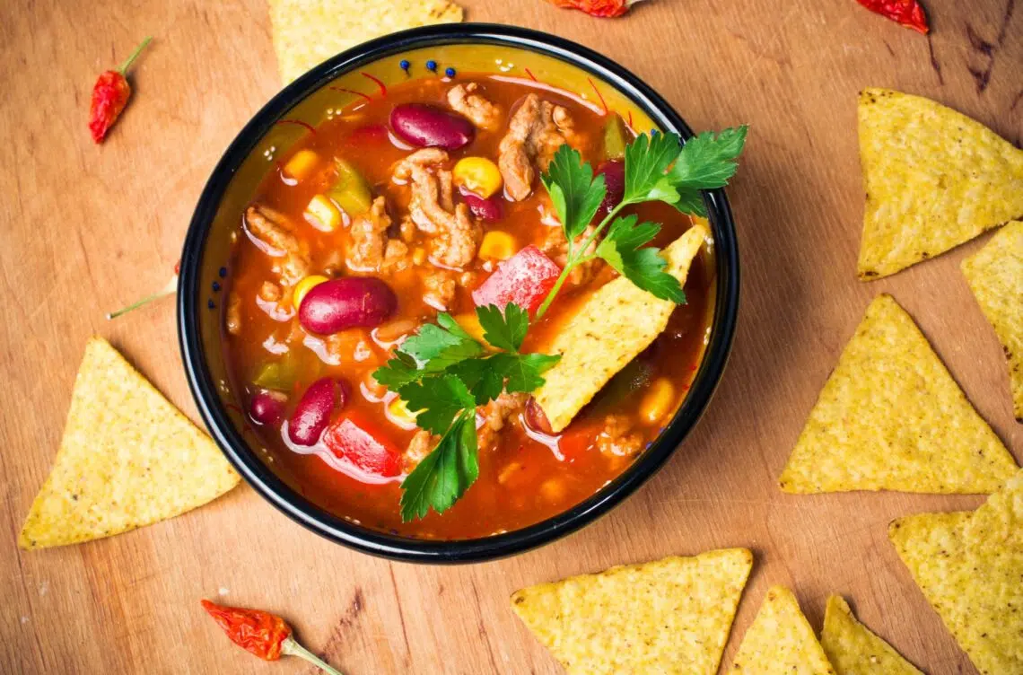 Quick And Easy Taco Soup With Tortilla Chips