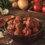 Amazing Bbq Italian Meatballs Served In A Brown Bowl