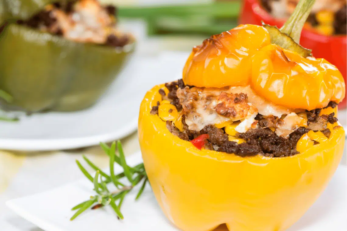 Delightful Ground Beef And Feta Stuffed Peppers