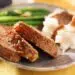 Classic Homemade Meatloaf 101 With Green Beans, Mashed Potato, And Gravy