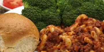 The Great American Goulash Recipe With Bread And Salad On The Side