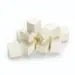 Feta Cheese Cubes On White