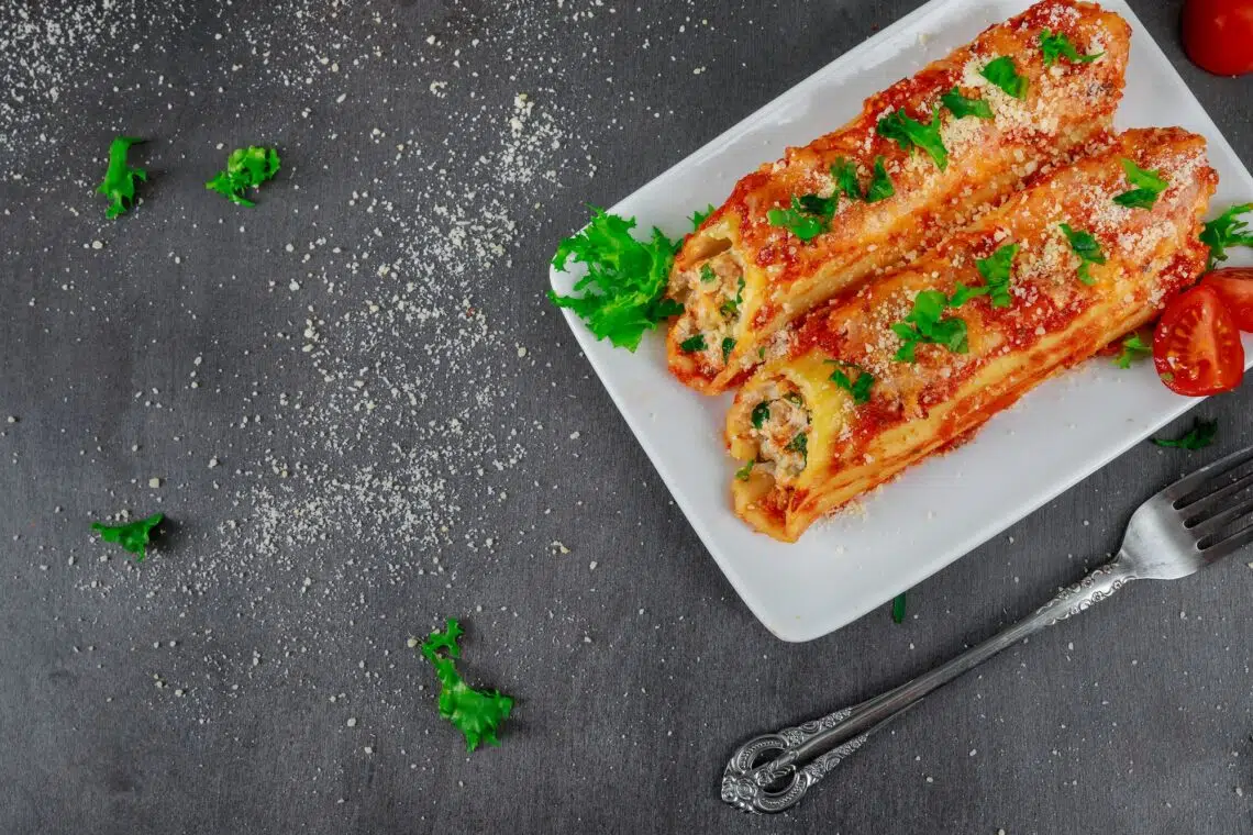 Cheesy Cannelloni Stuffed With Beef Mince
