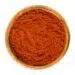 Sweet Pepper Red Paprika Powder In Wooden Bowl Over White