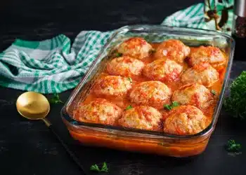 Mutton Meatballs And Rice In The Oven